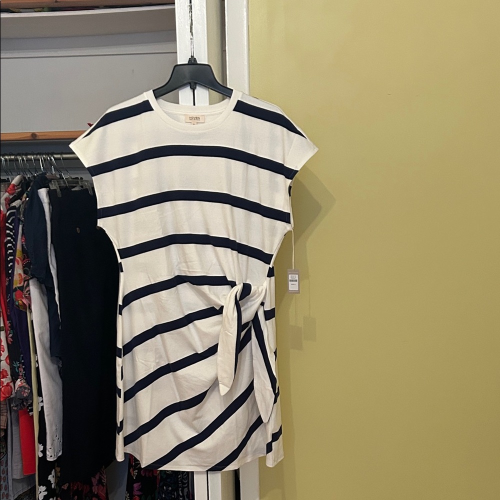 Haven well within Striped Navy and Cream Tunic dress